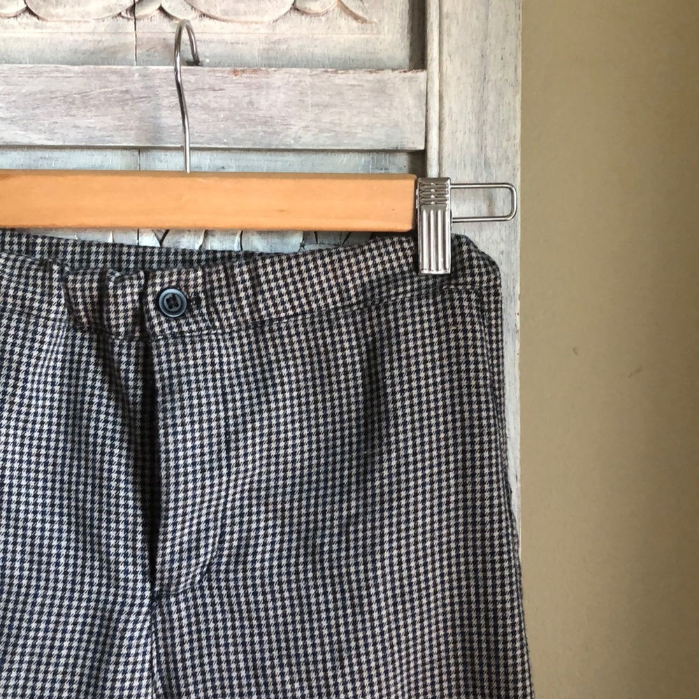 high rise trouser pants with elastic waistline